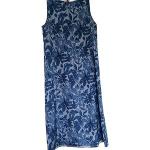 Rip Skirt‎ Dress Womens Size XS Blue Floral Hawaiian Tropical Beachy Vacation